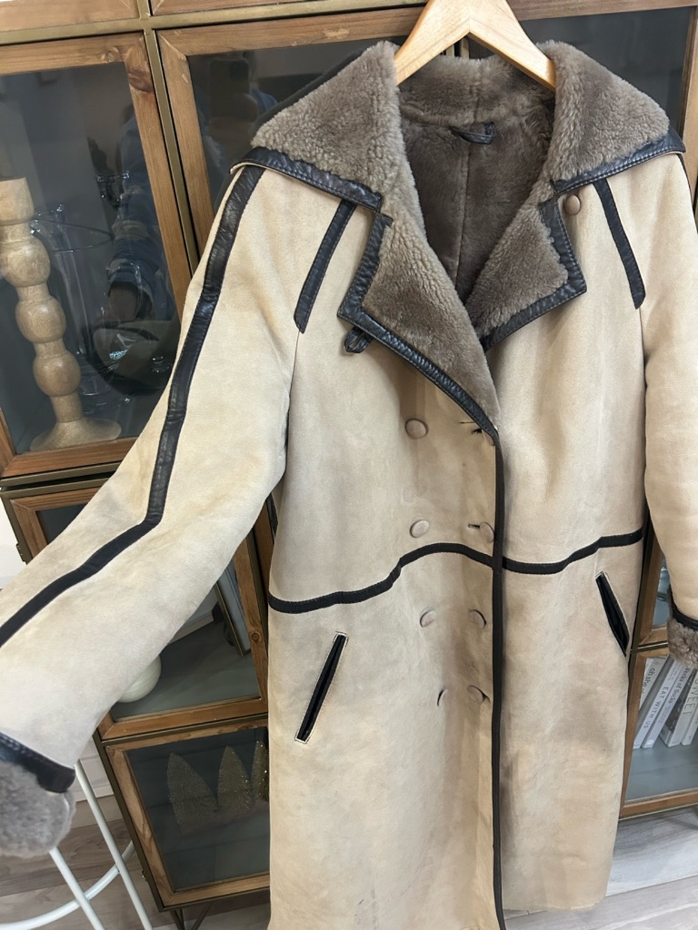 Vintage Genuine Leather Sheepskin Long Coat - Picture 6 of 16